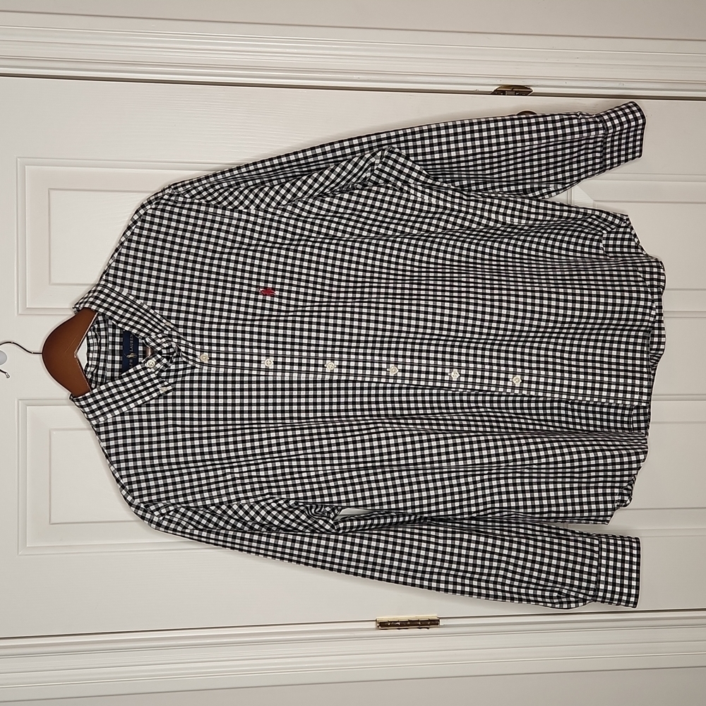Ralph Lauren Black White Gingham Shirt Size XL